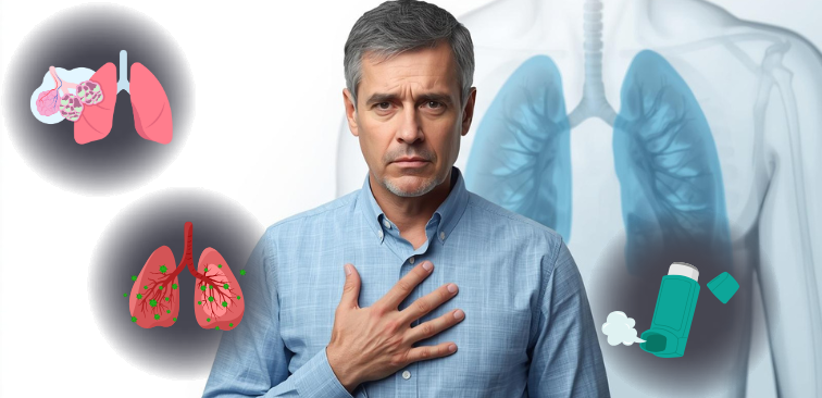 息切れ　倦怠感　呼吸器疾患　COPD　間質性肺炎　喘息