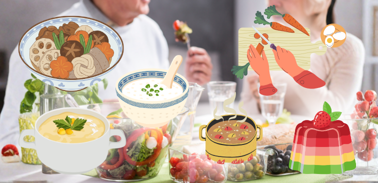 誤嚥防止　メニュー　水分の多い食事　喉ごし