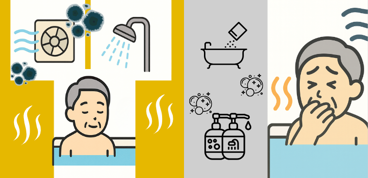 入浴中　咳　息苦しさ　原因