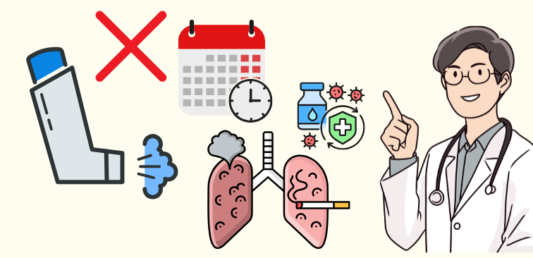 
喫煙者は喘息治療に使われる吸入ステロイド薬の効果が出にくい