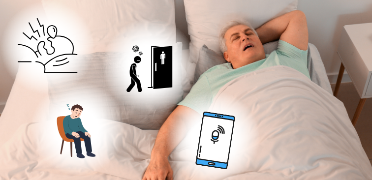 いびきのチェックポイント　いびきの大きさ・睡眠の深さ　スマホアプリ録音