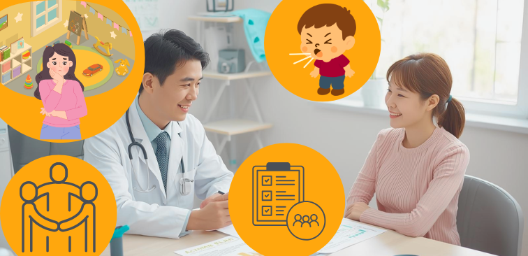 子供の登園に関して悩みが続く時は医療機関に相談をおすすめするイメージ