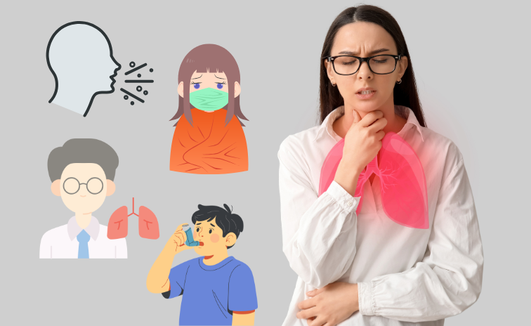 結核・風邪・気管支炎・喘息での咳や初期症状の違いのイメージ