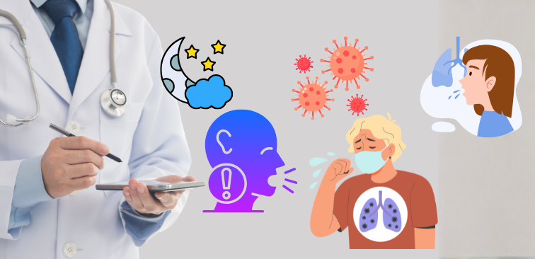 咳の音や症状で考えられる主な病気のイメージ