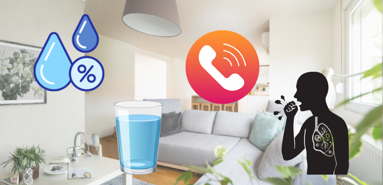 自宅でできる咳のケアとして、湿度を保つ・水分を取る・夜間受診に迷ったら小児救急電話相談をするなどの例を示したイメージ