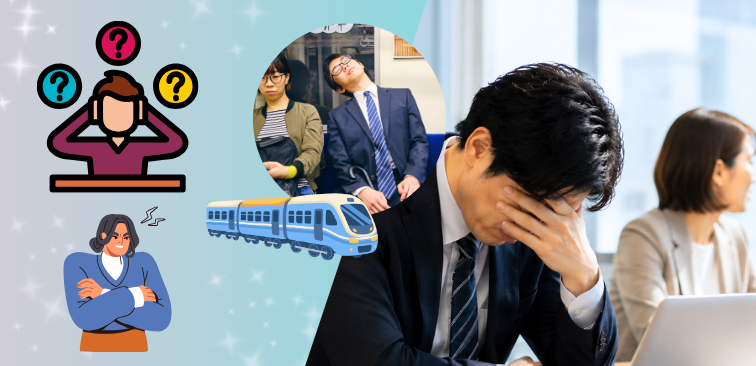睡眠時無呼吸症候群の日中症状の代表的な初期症状として強い眠気、集中力低下、イライラが続くなどの例