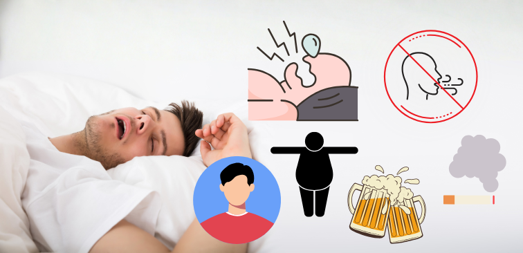 睡眠時無呼吸症候群になりやすい人の特徴のイメージ