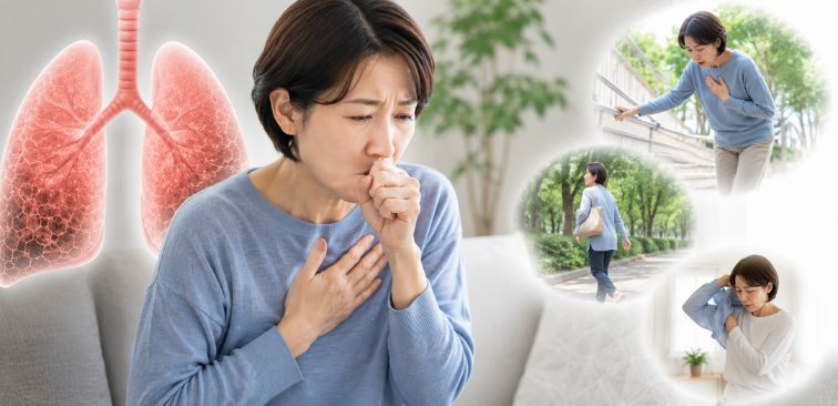 特発性肺線維症の主な症状の例