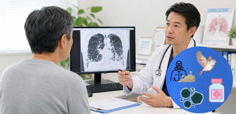 特発性肺線維症の診断は間質性肺炎のように原因が特定できない様子