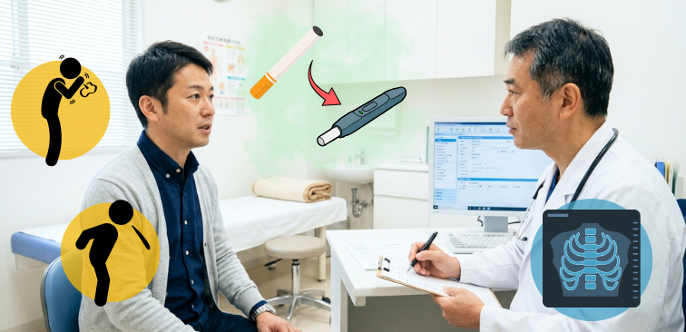 呼吸器内科の禁煙外来で確認したい症状の例