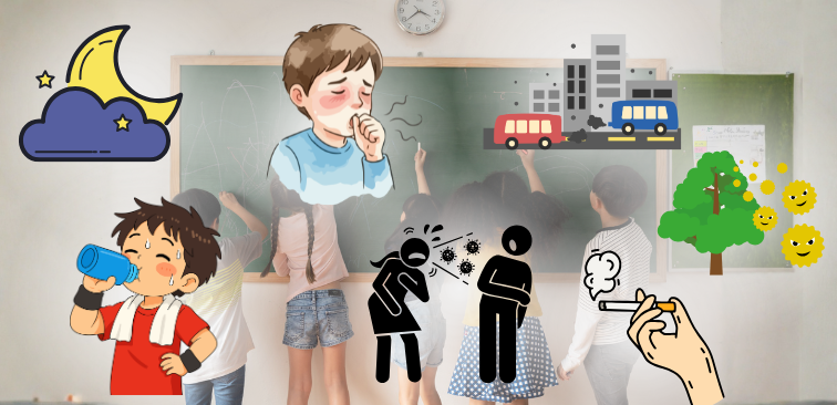 学童期になると、運動、季節、アレルギー、学校生活など咳のきっかけが見えやすくなる