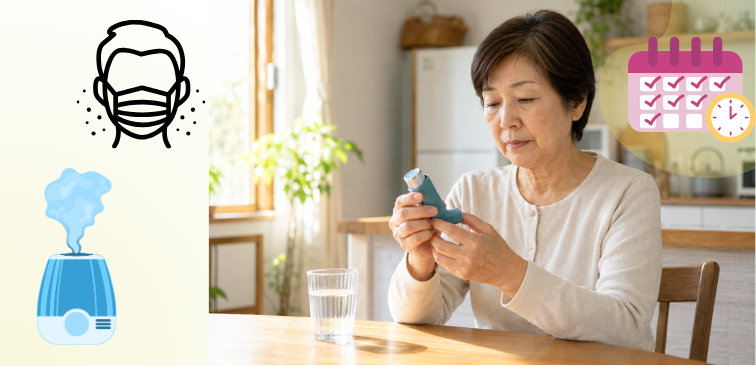 咳喘息とアレルギー対策を続けるための環境整備
