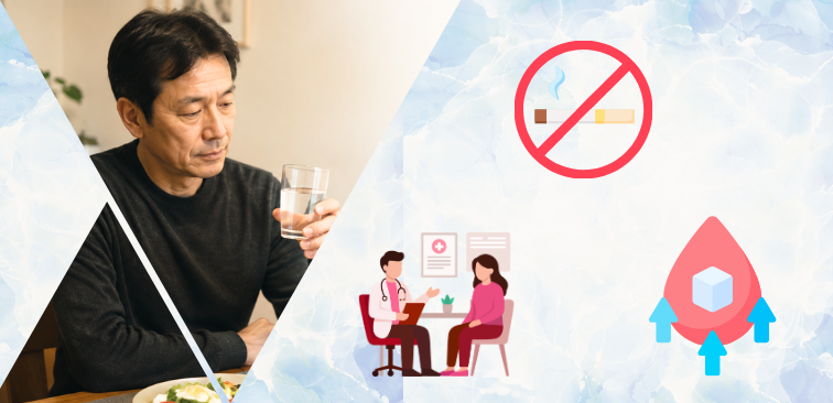 血糖値を管理するために喫煙と飲酒などの習慣の見直しも大切
