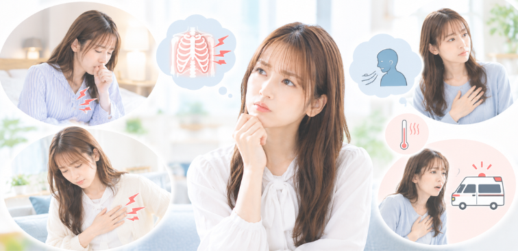どんな時に胸が痛くなるかを考えている女性